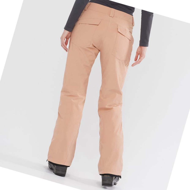 Pink Salomon EDGE Women's Ski Pants | RPNZLAV-59