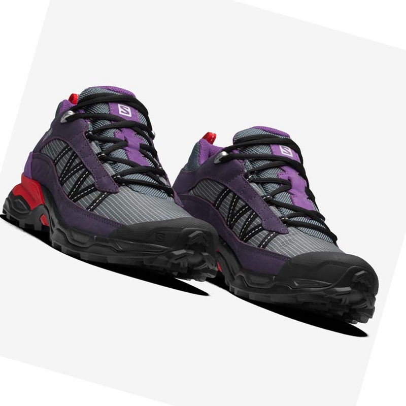 Purple Salomon SHELTER LOW LEATHER Men's Sneakers | QLXISOJ-46