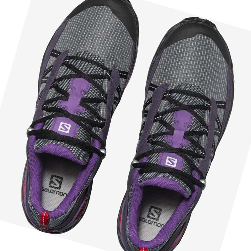 Purple Salomon SHELTER LOW LEATHER Men's Sneakers | QLXISOJ-46