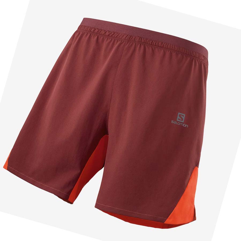 Red Salomon CROSS 7\'\' NO LINER Men\'s Shorts | BPXDMNA-18