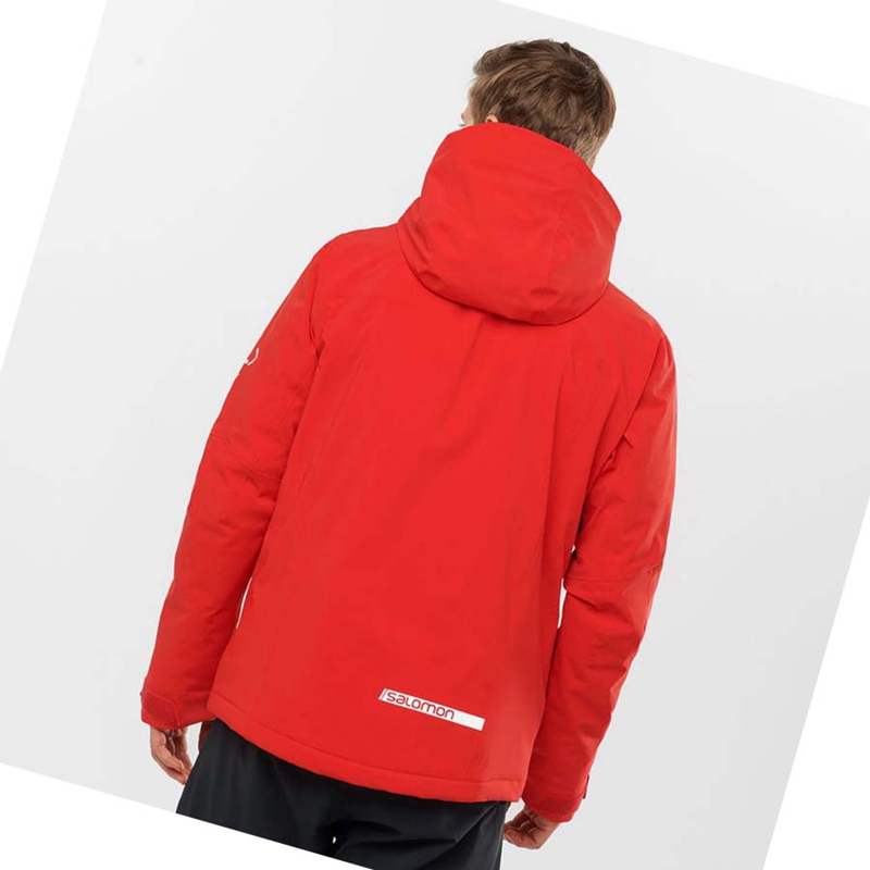 Red Salomon HIGHLAND Ski Men's Ski Jackets | SXJQYMZ-61