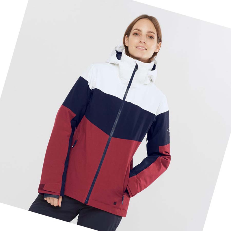 Red Salomon SLALOM Women's Ski Jackets | TLYSUKF-86