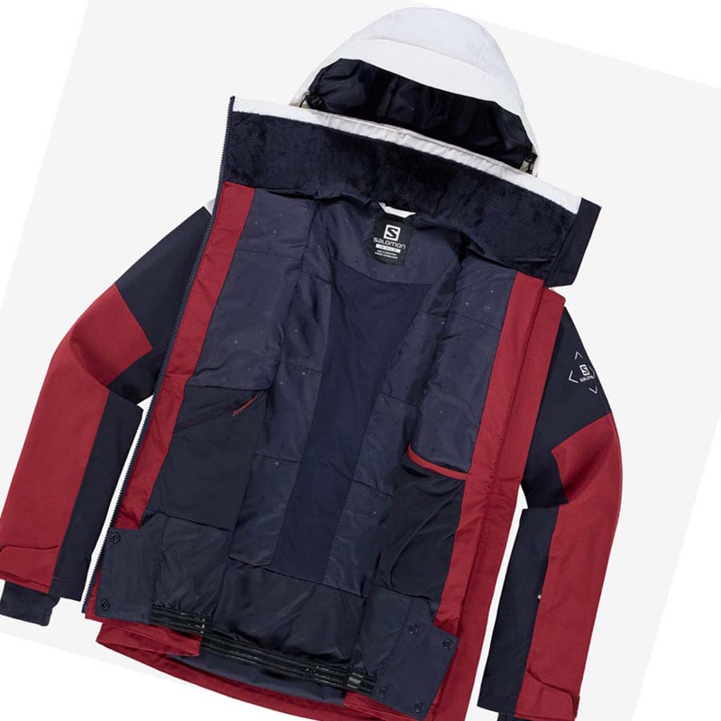 Red Salomon SLALOM Women's Ski Jackets | TLYSUKF-86