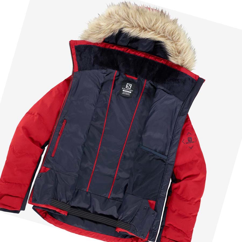 Red Salomon STORMCOZY Women's Ski Jackets | LQVAYIF-40