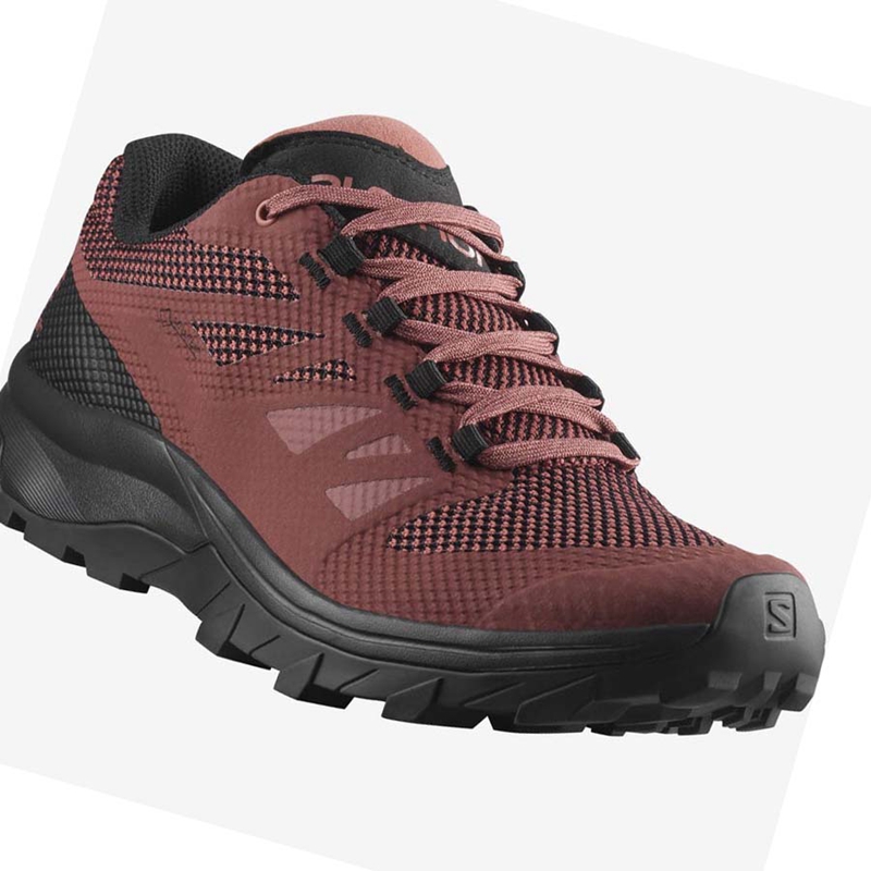 Red Salomon WoOUTLINE GORE-TEX Women's Hiking Shoes | PCASGIT-10