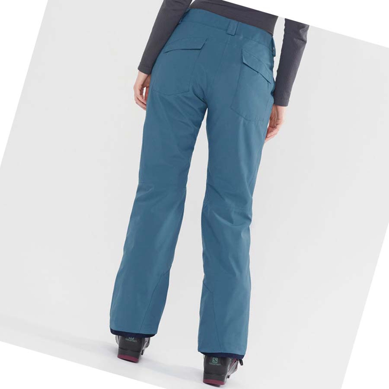 Turquoise Salomon EDGE Women's Ski Pants | DHXJZAS-64