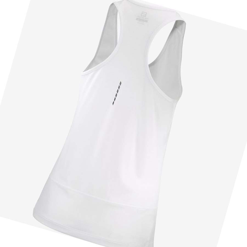 White Salomon CROSS RUN Women's T Shirts | XEDUOYZ-73