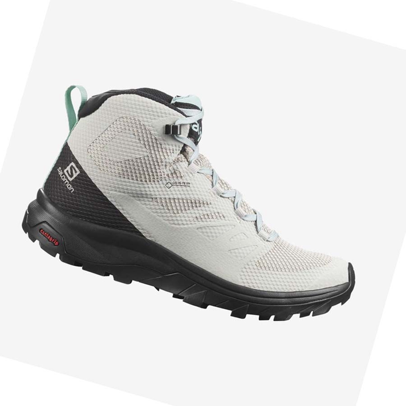 Beige Salomon WoOUTLINE MID GORE-TEX Women's Hiking Shoes | KPOSNTJ-85