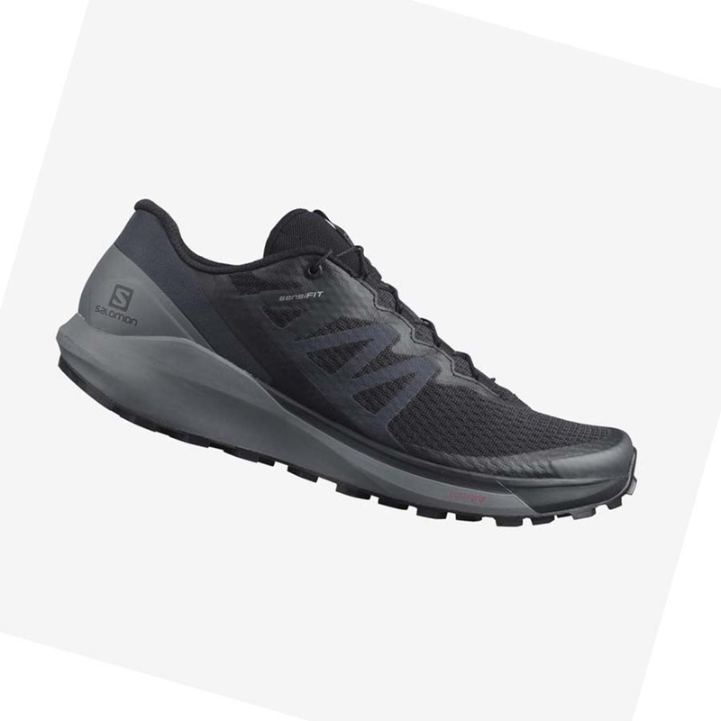 Black / Grey Salomon SENSE RIDE 4 Men's Trail Running Shoes | CHYAOKG-45