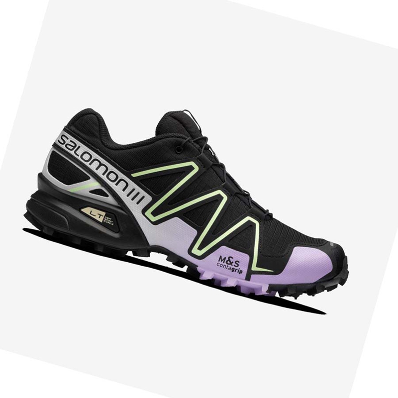 Black / Purple Salomon SPEEDCROSS 3 Women's Sneakers | AWINPEM-91