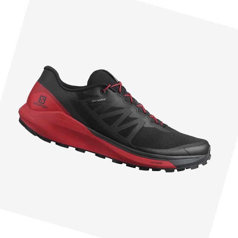 Black / Red Salomon SENSE RIDE 4 Men's Trail Running Shoes | NGFYMJQ-13