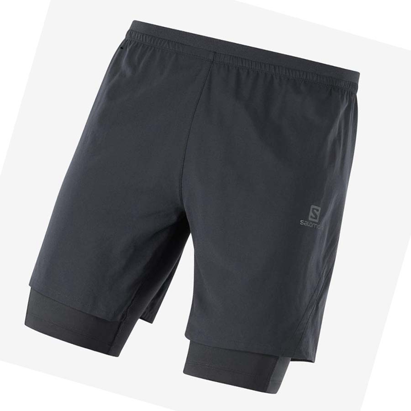 Black Salomon CROSS TWINN Men's Shorts | IFHGAQL-20