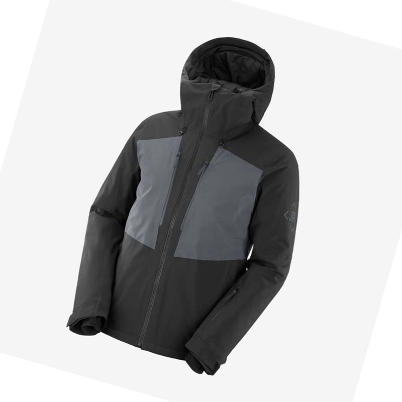 Black Salomon HIGHLAND Ski Men's Ski Jackets | LSWEBOX-42