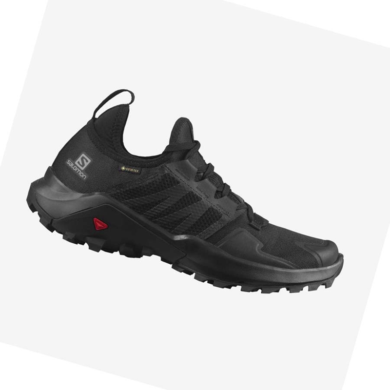 Black Salomon MADCROSS GORE-TEX Men's Trail Running Shoes | GAEOQFS-43