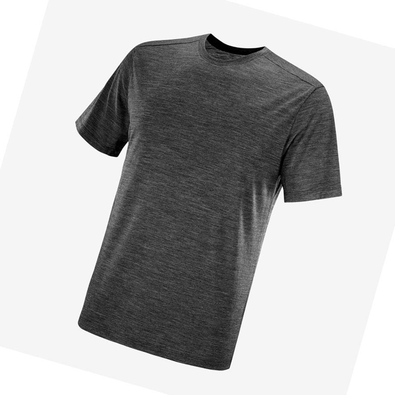 Black Salomon OUTLIFE MERINO BLEND Men's T Shirts | RLXESNJ-36