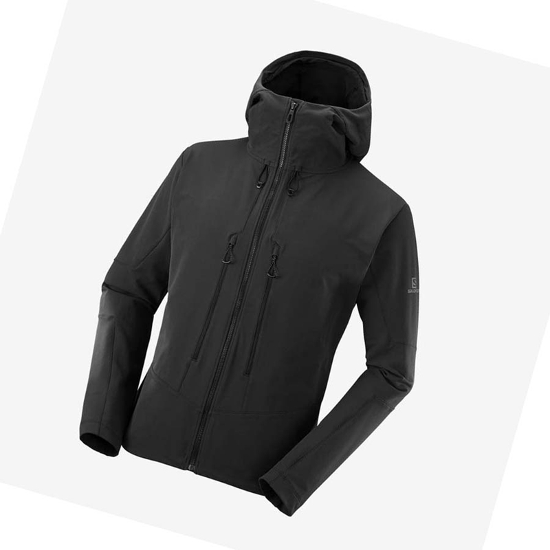 Black Salomon OUTPEAK SOFTSHELL Men's Jackets | QUIBZWK-96