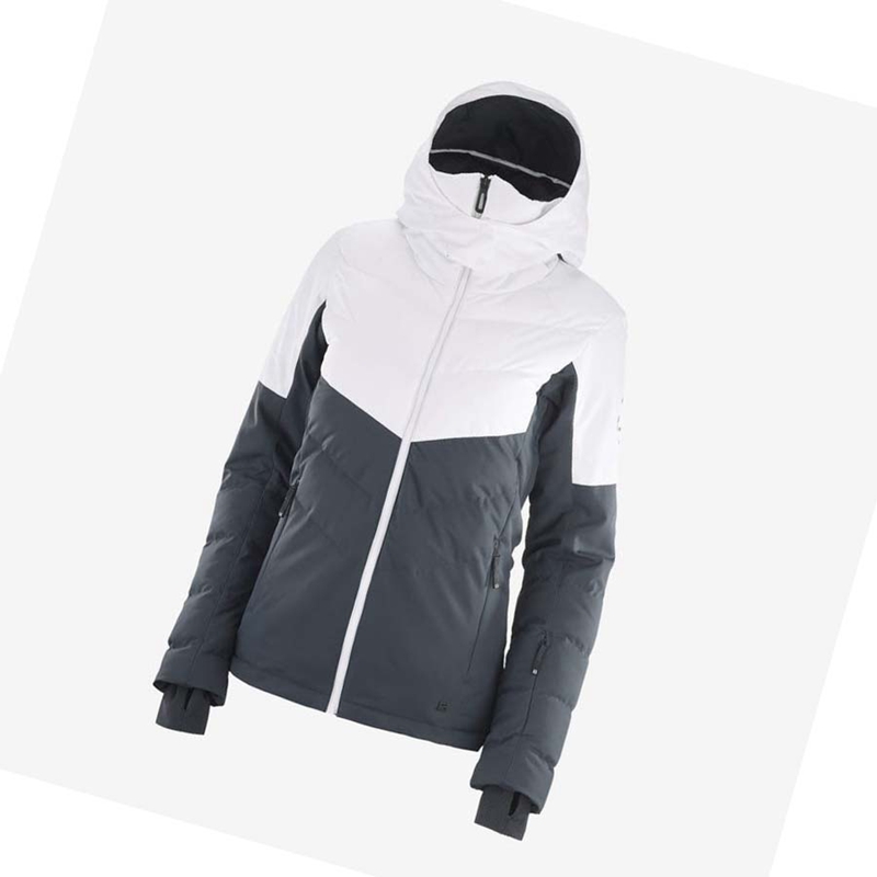 Black / White Salomon NEW PREVAIL Women's Ski Jackets | SHCKYIT-58