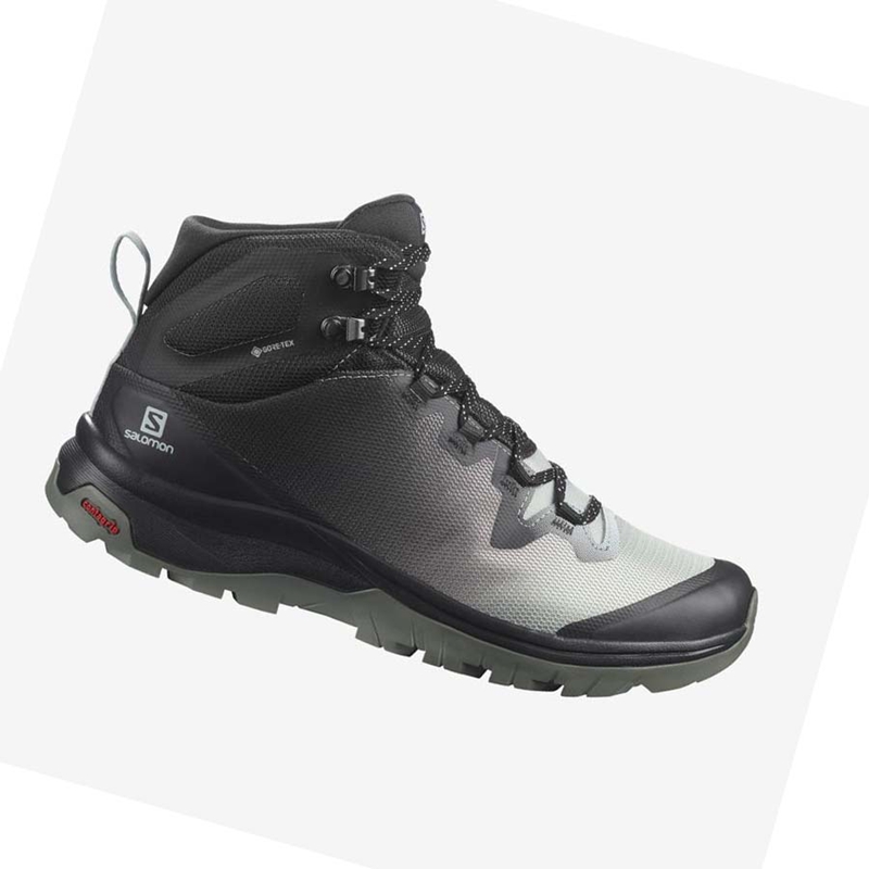 Black / White Salomon WoVAYA MID GORE-TEX Women's Hiking Shoes | ORENSWY-27