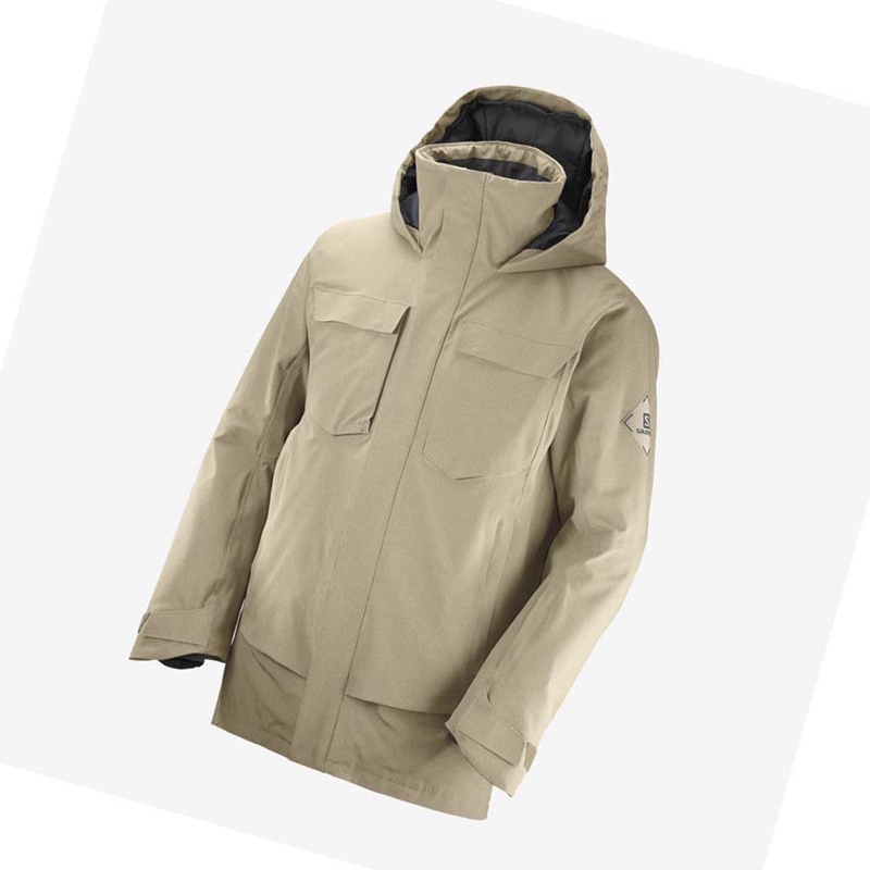 Brown Salomon STANCE CARGO Men's Ski Jackets | ORBTEQL-13