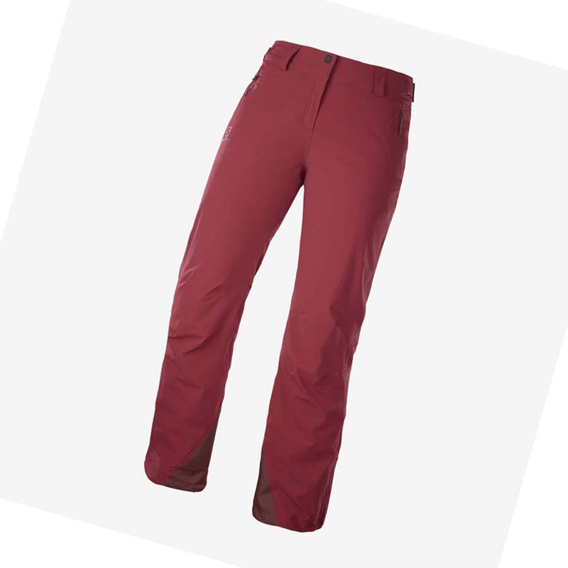 Burgundy Salomon THE BRILLIANT Women's Ski Pants | DIRYMXO-10