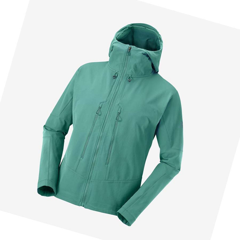 Green Salomon OUTPEAK SOFTSHELL Men's Jackets | VXDRSHZ-04