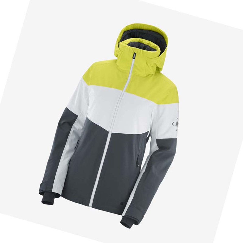 Green Salomon SLALOM Women's Ski Jackets | DVPCZHB-78