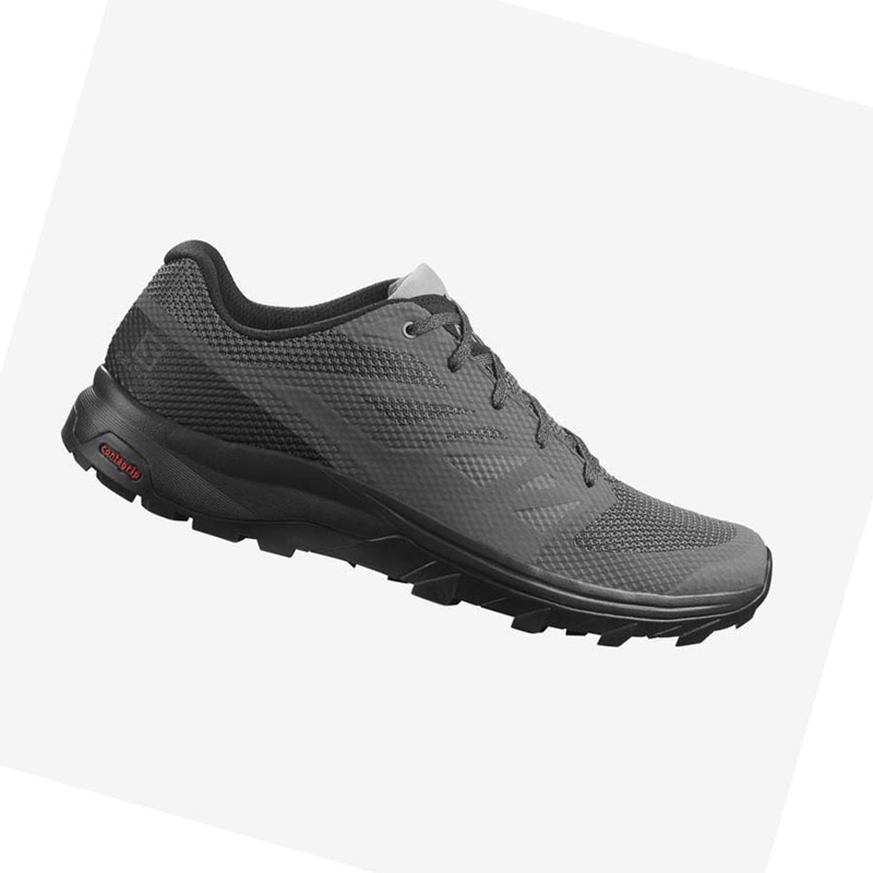 Grey / Black Salomon OUTLINE Men's Hiking Shoes | HEWIONX-02