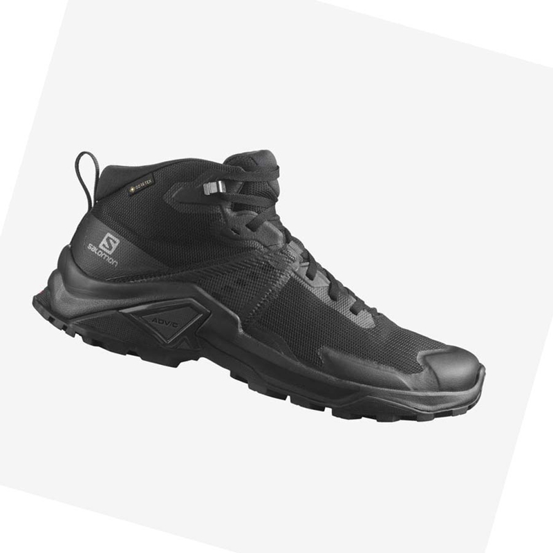 Grey / Black Salomon X RAISE 2 MID GORE-TEX Men's Hiking Shoes | OUGHVSE-10