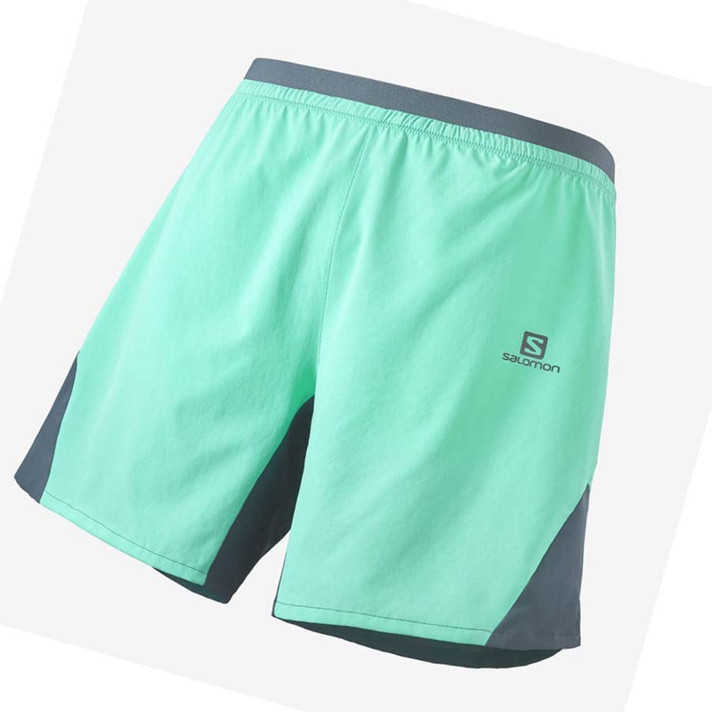 Mint Salomon CROSS 7'' NO LINER Men's Shorts | IOTHXDK-70