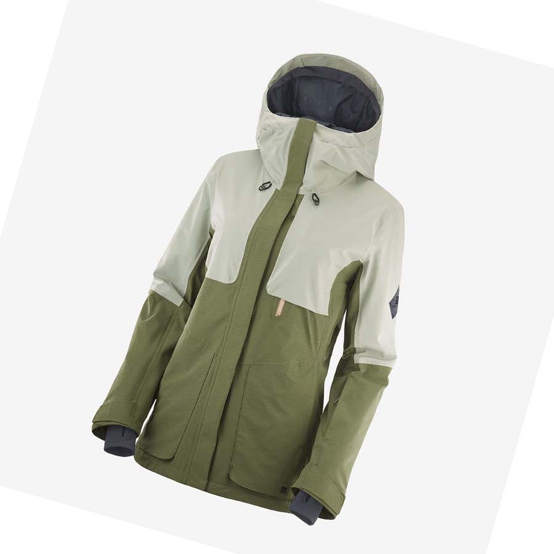 Olive Salomon PROOF LIGHT Women's Ski Jackets | TPBXEOH-09