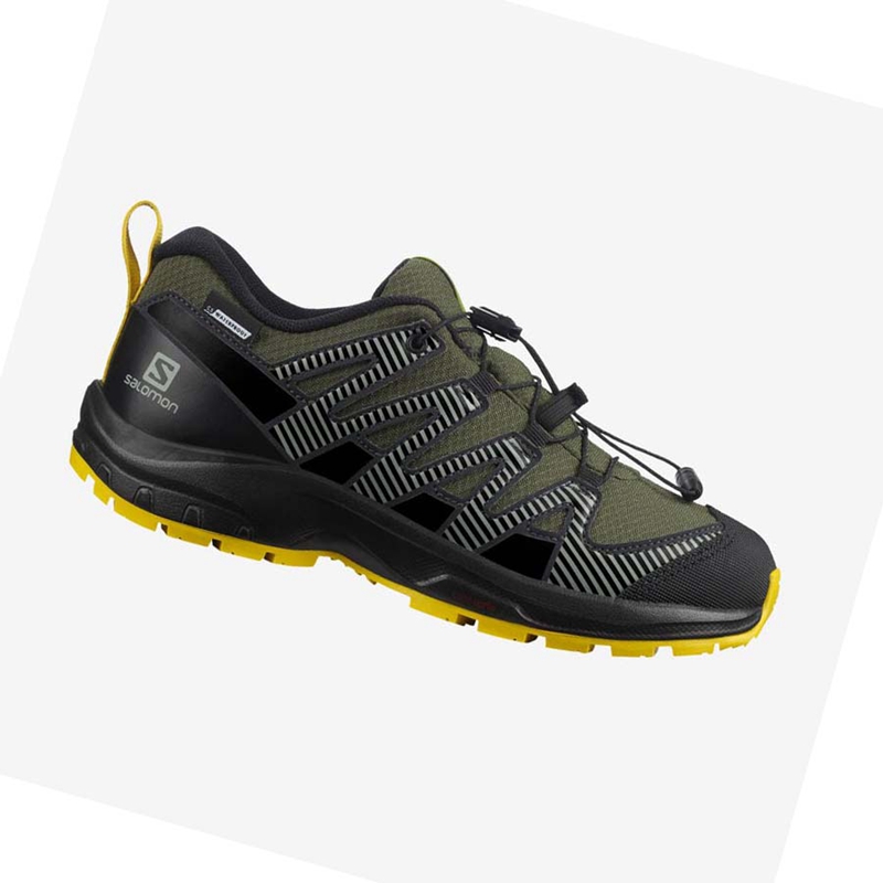 Olive Salomon XA PRO V8 CLIMASALOMON™ WATERPROOF Kids' Trail Running Shoes | PEXNWZY-62