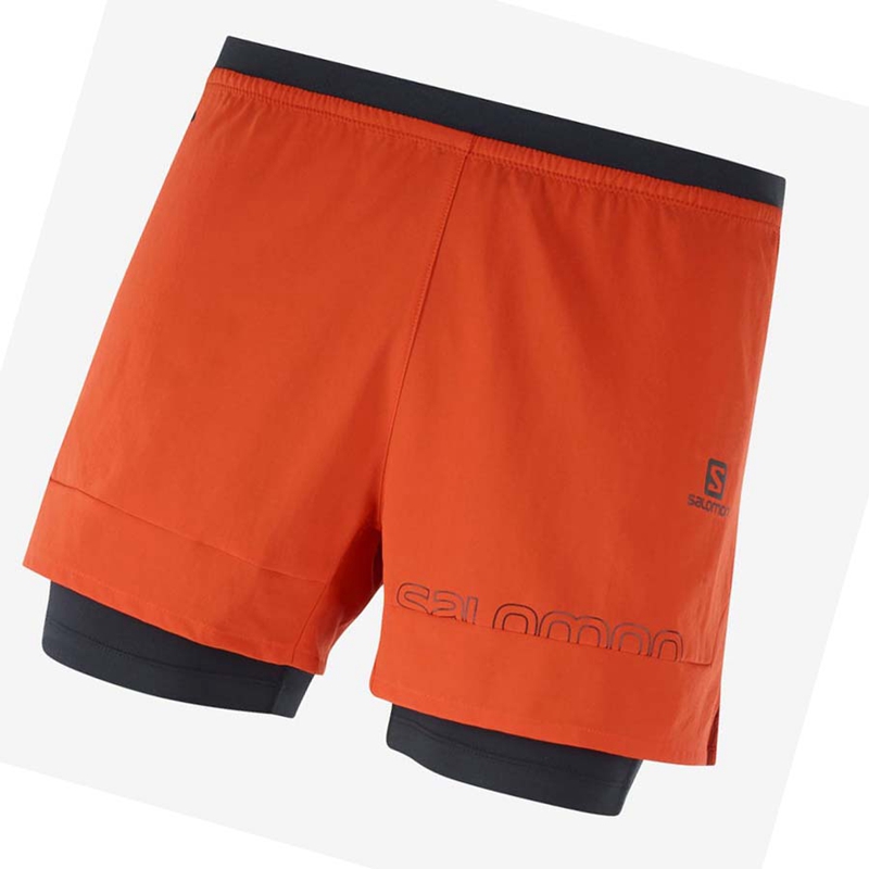 Orange Salomon CROSS 2IN1 Men's Shorts | HWOGBDZ-86