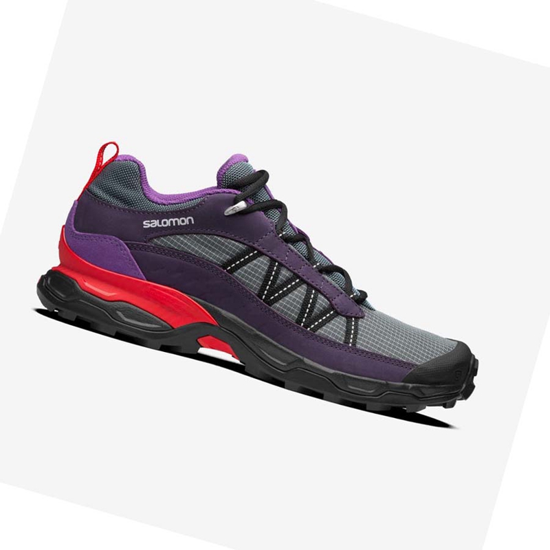 Purple Salomon SHELTER LOW LEATHER Men's Sneakers | QLXISOJ-46