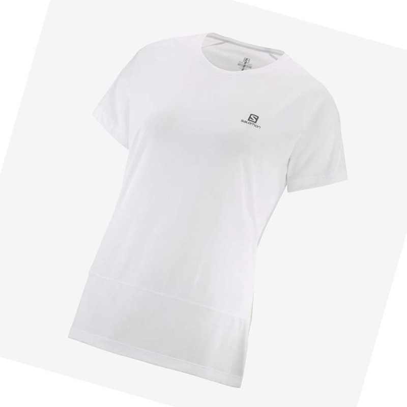 White Salomon CROSS RUN Women's T Shirts | IXBEZUL-73