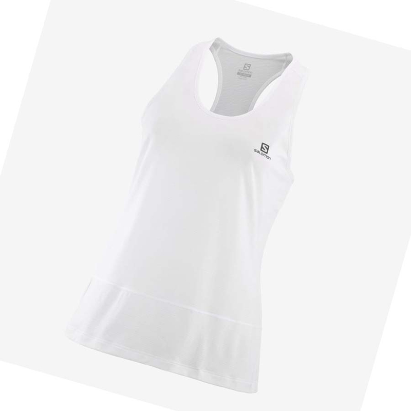 White Salomon CROSS RUN Women's T Shirts | XEDUOYZ-73